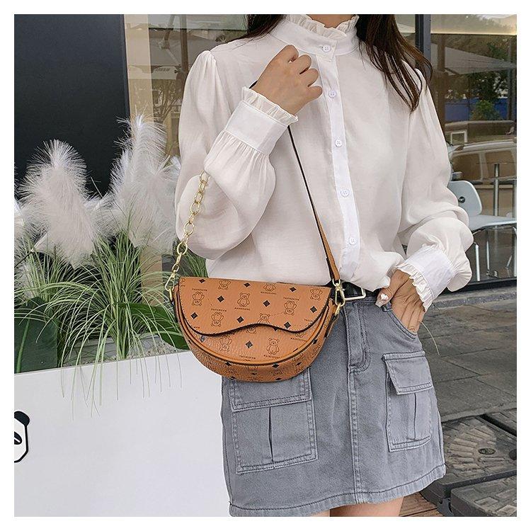 Your favorite bag Textuur Dameszadeltas Elegante dameshandtas Grote capaciteit Mode Vrouwelijke trend Afdrukken High-end schoudertas