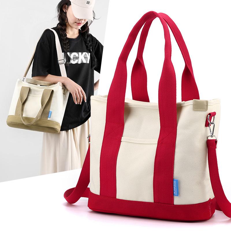 RUWB BAGS Canvas tas Multi-pocket Cross-body Dames 2024 Nieuwe moeder Kleine vrijetijdsreis Kleine schoudertas bruin