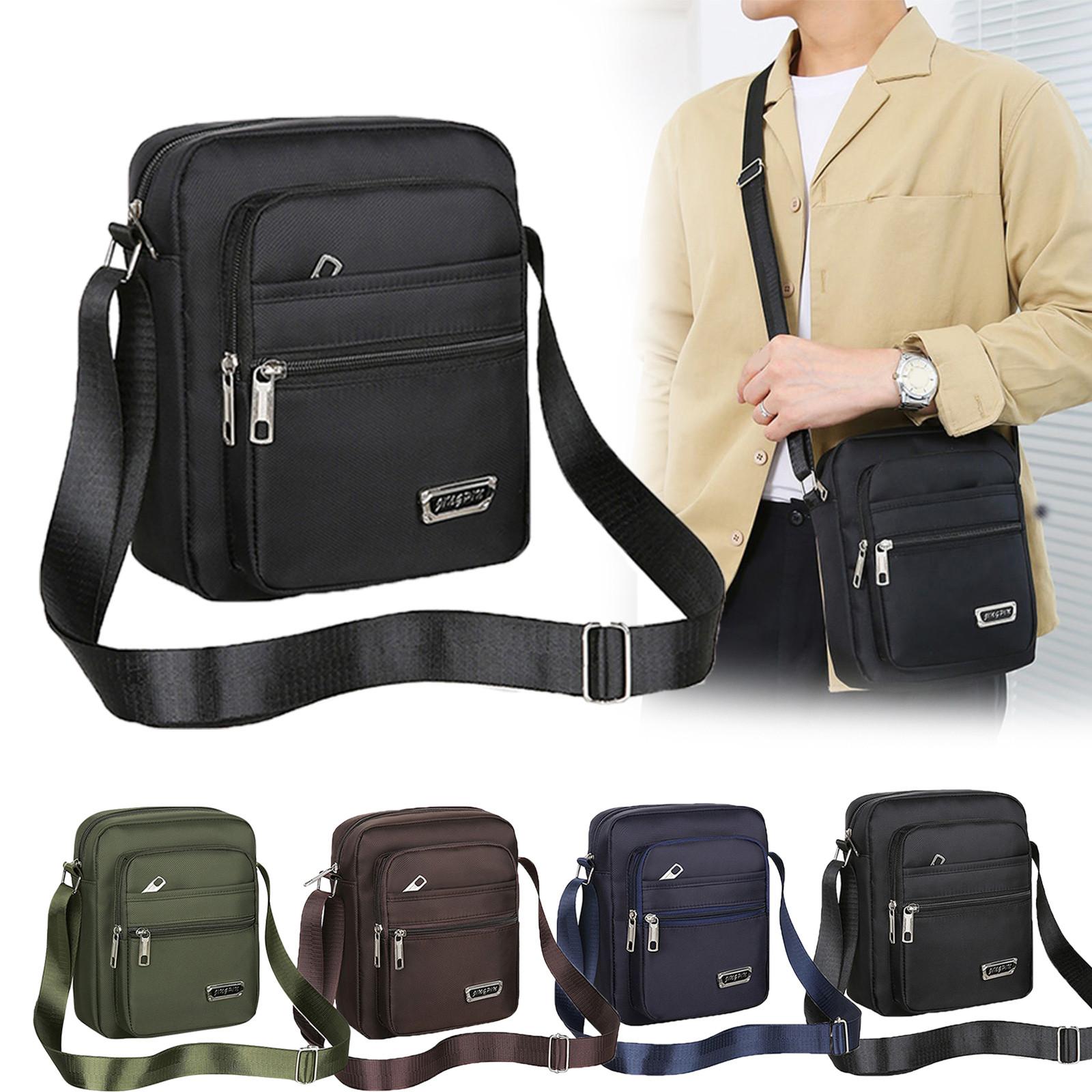 Xingben Two Zeslaags waterdichte ritssluiting met enkele schouder Messenger Bag Zakelijke tas Portemonnee One Size zwart