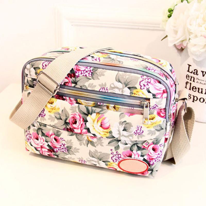 Yogodlns casual canvas schoudertas met bloemenprint handtassen voor dames 26cm*19cm*7cm paars