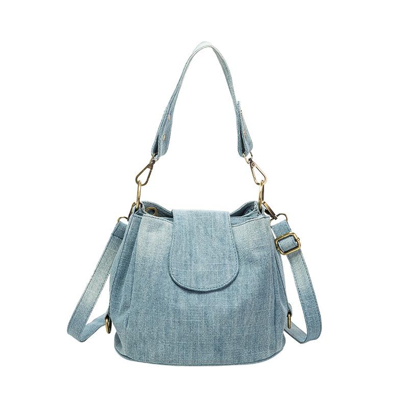 Sparkling Stars Denim crossbody enkele schouderband damestas met drie lagen zakken en meerdere compartimenten voor mommy bag 21*26*19 Vloot