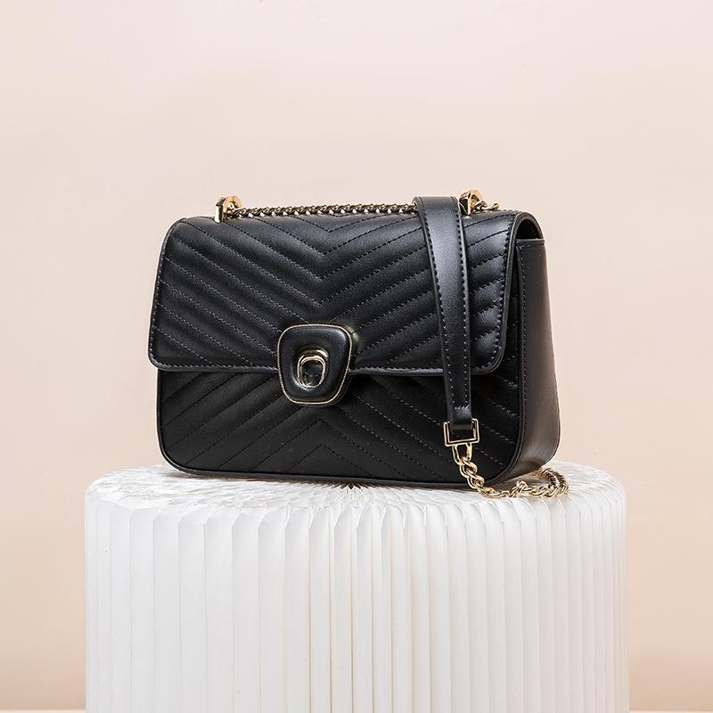 DR-clothing Mode Damestassen Koreaans Leer Damestassen Kleine Geur Lingerie Keten Schoudertas Crossbody Tas wit