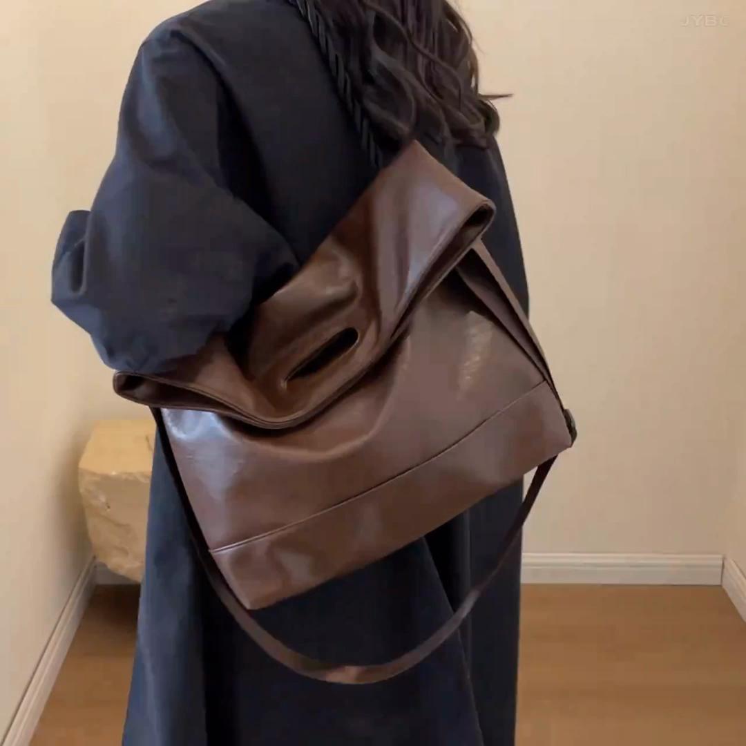 Molly Show Touw Handvat Ontwerp Grote PU Leahter Crossbody Tassen voor Vrouwen 2024 Lente Mode Ontwerper Vrouwelijke Schoudertas Handtassen koffie