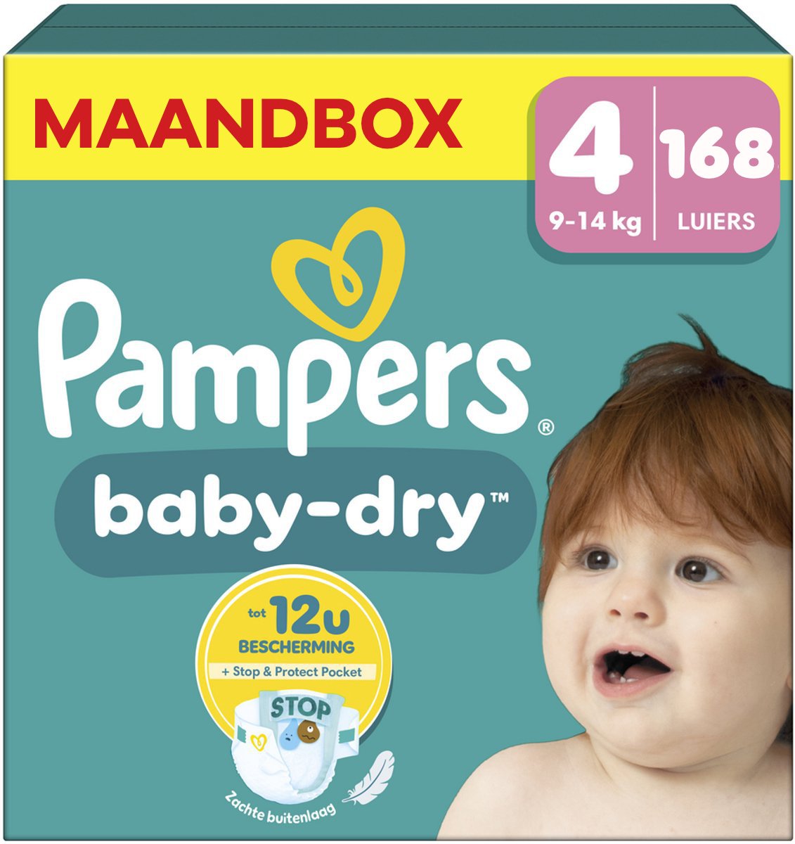 Pampers  Baby Dry - Maat 4 - Maandbox - 168 stuks - 9/14 KG
