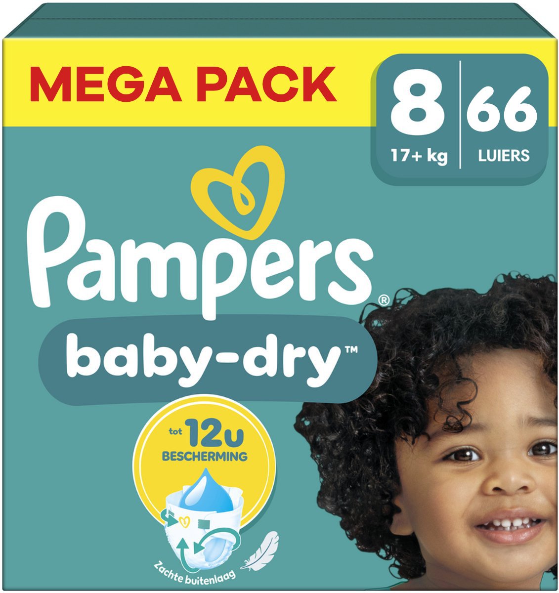 Pampers  Baby Dry - Maat 8 - Mega Pack - 66 Stuks - 17+ KG
