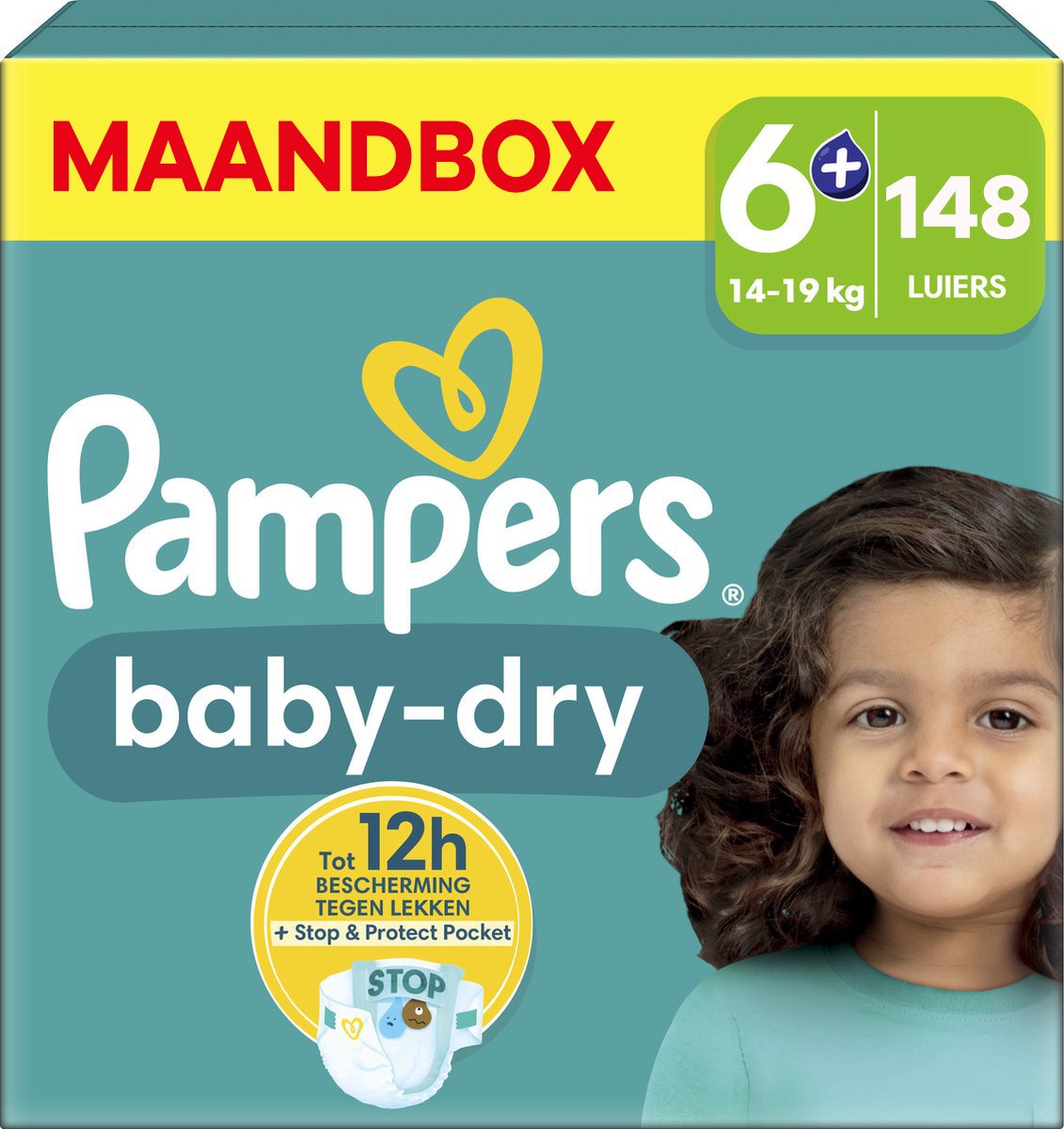 Pampers  Baby Dry - Maat 6+ - Maandbox - 148 Luiers