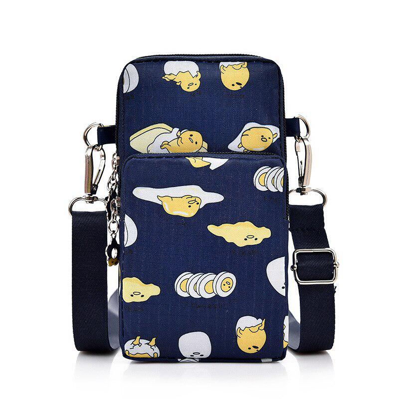 Venu Sceneri Cartoon Gudetama Mini Crossbody Tassen voor Dames Telefoontas Kleine Vrouwelijke Schouderhandtassen Portefeuilles blauw