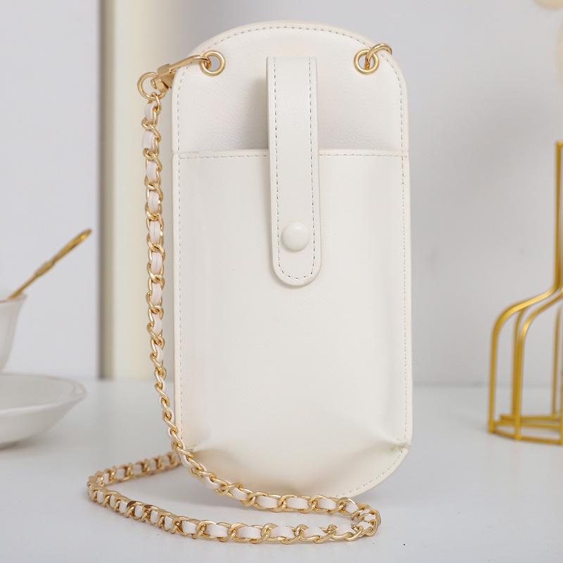 VIA ROMA Draagbare mobiele telefoon kleine tas Leuke mini-meisjesschoudertas Nieuwe zoete schoonheid Crossbody tas M wit