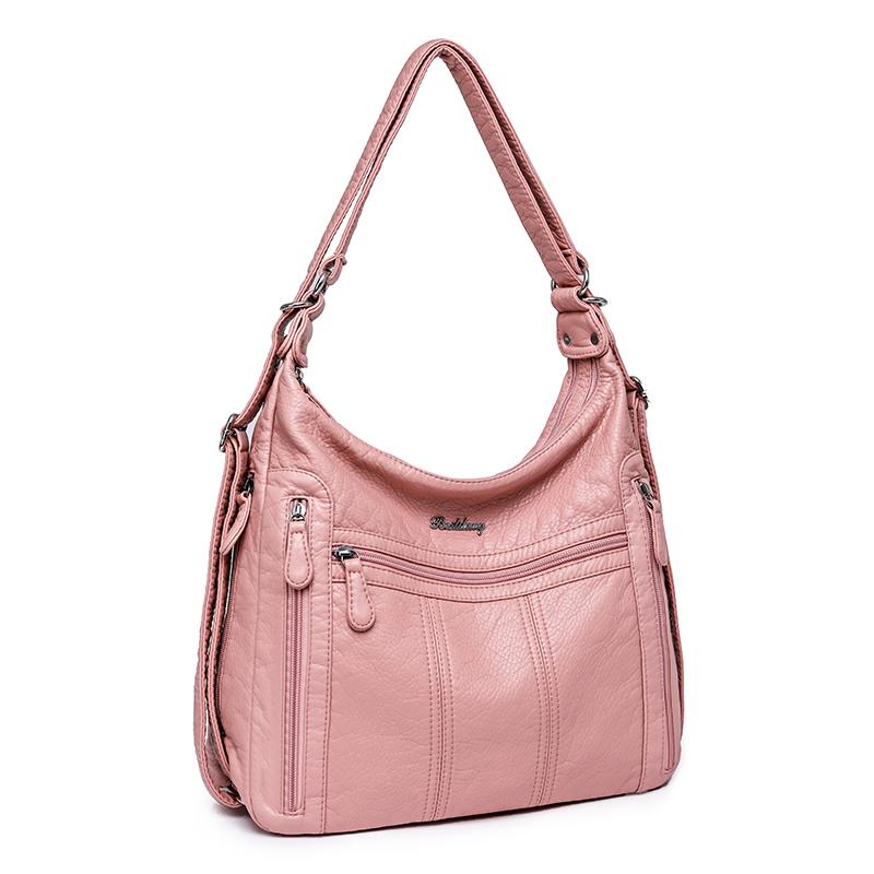 Your favorite bag 2023 Grote Capaciteit Vrouwen Handtas Dames Pu Leren Crossbody Tas Vrouwelijke Multifunctionele Tote Schoudertassen Roze Sac A Main Femme roze