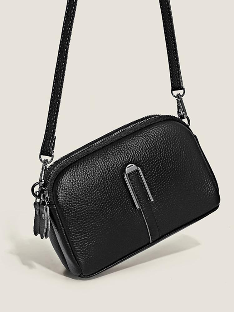 Your favorite bag Echt Lederen Tas Luxe Dames Handtassen Tas Voor Vrouw 2022 Vrouwelijke Clutch Telefoon Tassen Schoudertas Crossbody Messenger Pack 19cm6cm13cm zwart