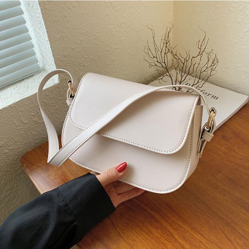 Exquisite handbag NO 1 Hoogwaardige klassieke effen schoudertas met textuur voor dames in een niche-crossbodytas, modieuze kleine vierkante tas wit