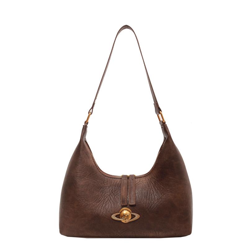 KULUOSIDI BAG Leren schoudertas voor dames donkerbruine kleur