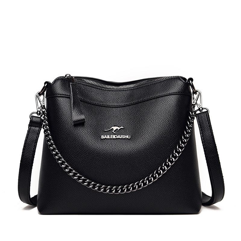 VIA ROMA Tas met grote capaciteit Damestas Mode Zachte enkele schoudertas Crossbodytas Moedertas One Size zwart