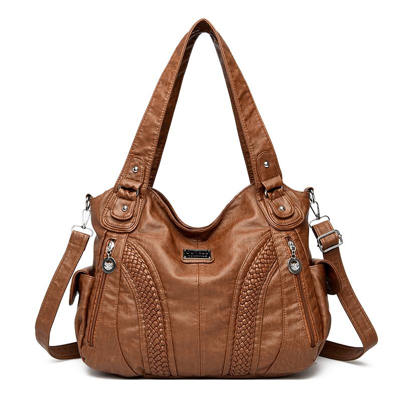 KULUOSIDI BAG Vintage leren schoudertas handtas middelbare leeftijd moeder tas bruin