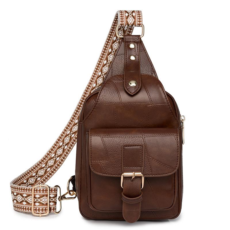 Kuluosidi Borsttas Dames Crossbody Tas Zachte Leren Schoudertas koffie