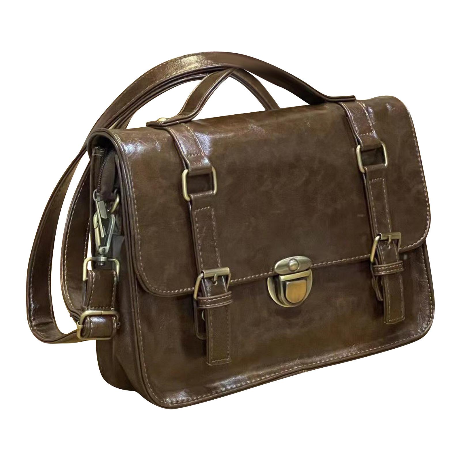 Choose one Winter Vintage Buckle Mailman Bag, Uniformtas, Casual Class Bag, Modieuze Aktetas, Crossbodytas One Size koffie