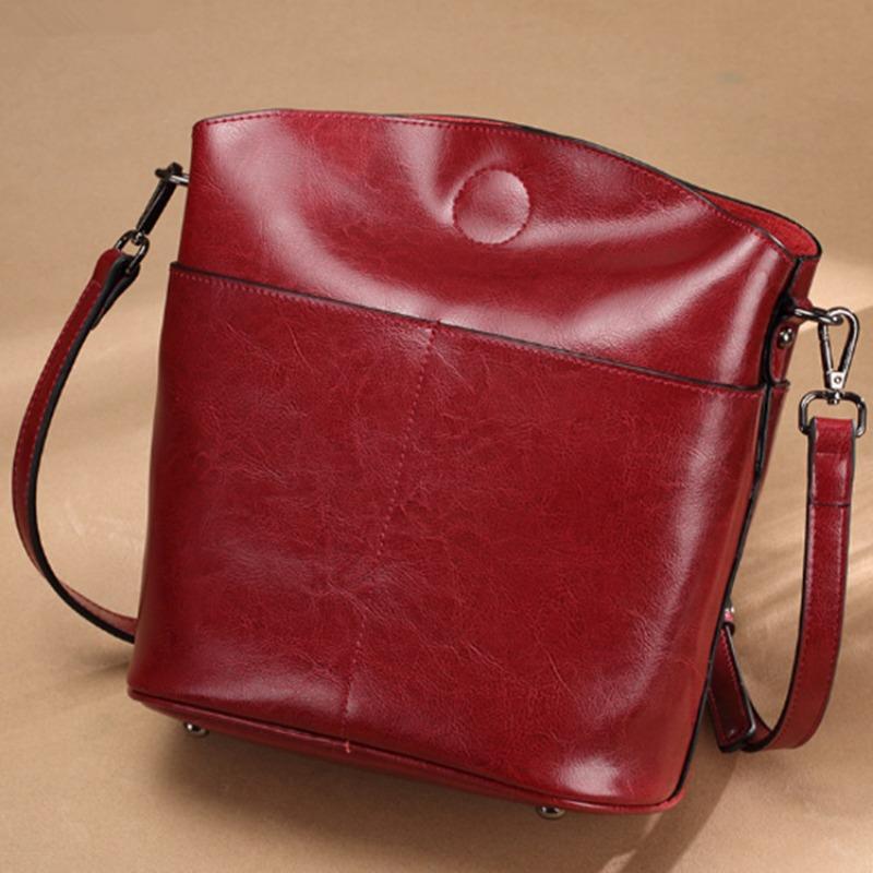 VIA ROMA Lente/Zomer Damestas Damestas Koeienhuid Mode Schoudertas Casual Handgemaakte Damestas Alles bordeaux