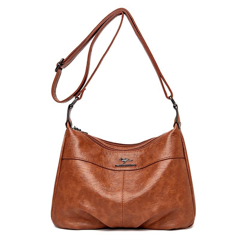 VIA ROMA Damestas Crossbodytas Dames Schoudertas Grote Capaciteit Dames Moedertas geel/bruin