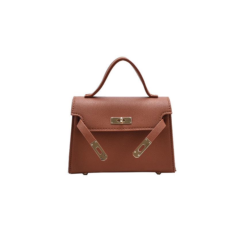The Bags Family Bag Fashion Small Square Bag Texture Pu Handbag Retro Simple Shoulder Bag Versatile Messenger