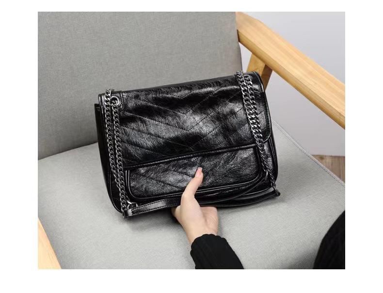 VantaGoods 2024 Retro Chain Leather Messenger Bag - Casual Crossbody Schoudertas voor Dames
