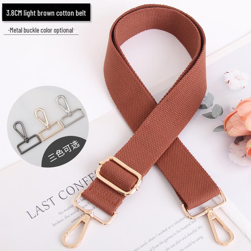 VantaGoods Vervangende band voor de katoenen schoudertas voor dames, effen kleur en verstelbaar. Light Gold Buckle