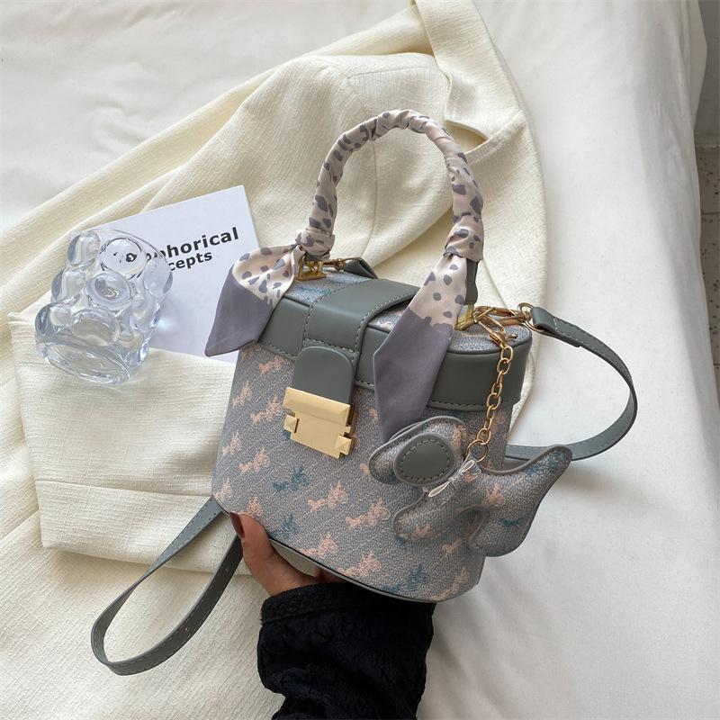 Fancy Lady Niche Design Kleine Ronde Tas Damestas Nieuwe mode High-end Crossbody Tas Populaire Ins Handtas one size blauw