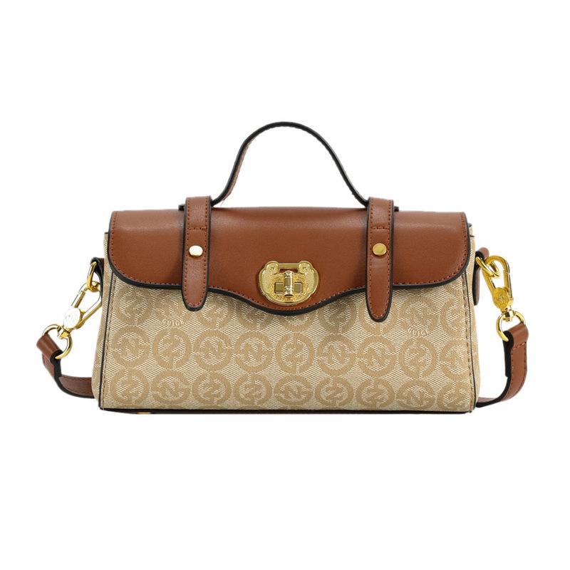 Fancy Lady 2024 Nieuwe high-end textuur retro kussentas, nicheontwerp, modieus temperament, woon-werkverkeer Cross-body damestas met één schouder kaki