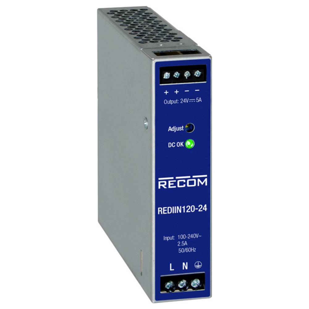 RECOM REDIIN120-12 DIN-rail netvoeding 12 V 10 A 120 W Aantal uitgangen: 1 x Inhoud: 1 stuk(s)