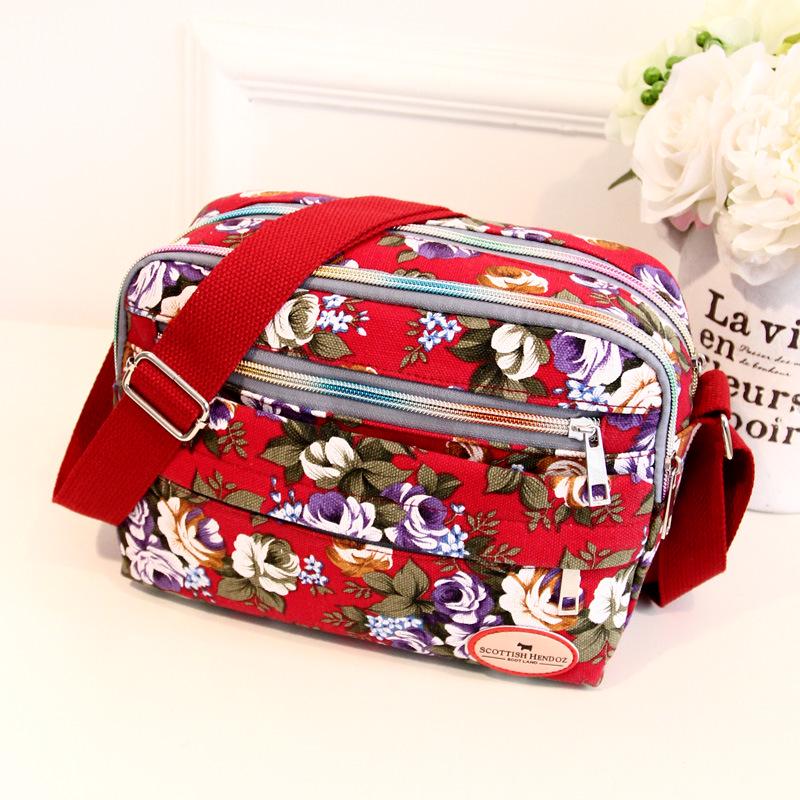 PassionAug Dames canvas handtas schoudertas Messenger Tote dames crossbody schoudertas rood