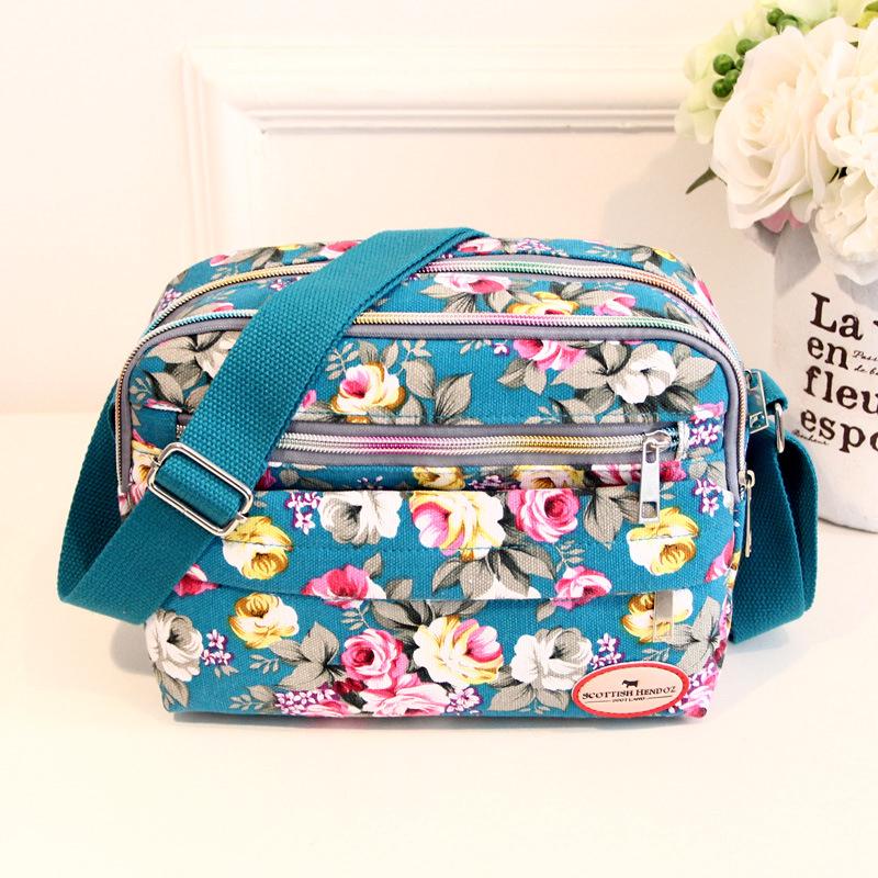 PassionAug Dames canvas handtas schoudertas Messenger Tote dames crossbody schoudertas blauw