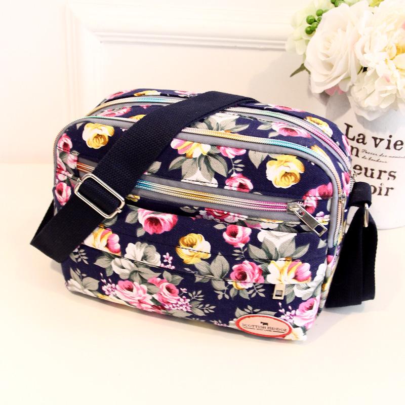 PassionAug Dames canvas handtas schoudertas Messenger Tote dames crossbody schoudertas donkerblauwe kleur