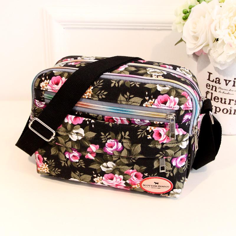 PassionAug Dames canvas handtas schoudertas Messenger Tote dames crossbody schoudertas zwart