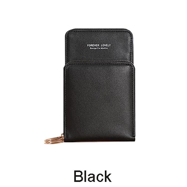 Yogodlns Nieuwe collectie effen kleur telefoon portemonnee dames crossbody schoudertas PU lederen kleine handtas messenger bag etui vrouwelijke portemonnee 18*11*4cm zwart