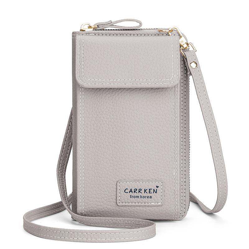 Carrken Vrouwen Koreaanse versie mobiele telefoontas Litchi-patroon Messenger Bag 18.5x11x4.8cm