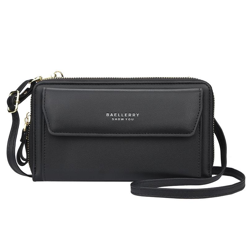 Baellerry Kunstleren Schoudertassen Dames Mode Crossbody Tas voor Dames Klassieke Telefoontassen 20cm*11cm*6cm zwart