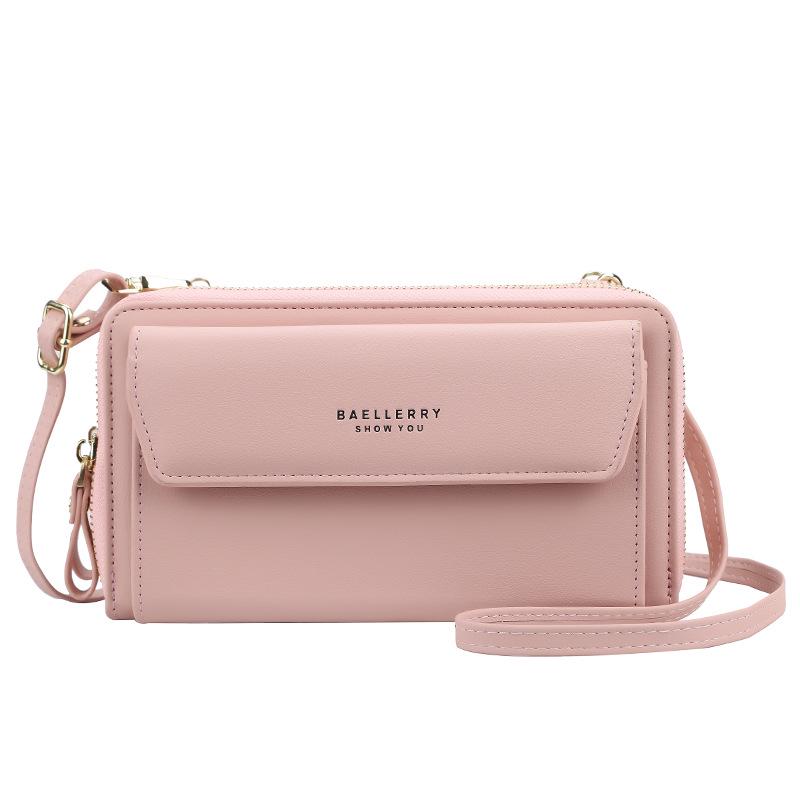 Baellerry Kunstleren Schoudertassen Dames Mode Crossbody Tas voor Dames Klassieke Telefoontassen 20cm*11cm*6cm lichtroze kleur