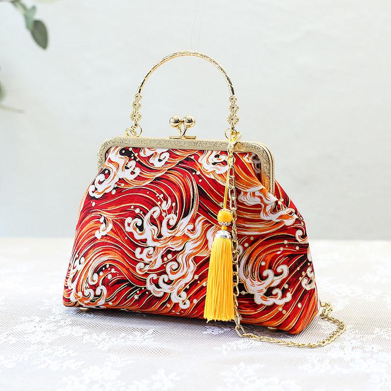 RUWB BAGS Mode Vintage Fringe Tas Kleine Schelp Tassen Ketting Vrouwen Schouder Crossbody Tas Kraan Vliegende Vrouwen Handtassen Portemonnees rood