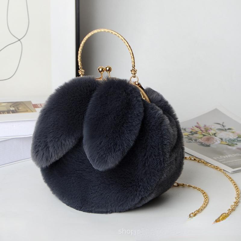 Enjoytime H 2024 Nieuwe Vrouwen Pluche Mini Schoudertas Vrouwelijke Messenger Bags Portemonnees Zachte Schattige Konijnenoren Crossbody Tassen voor Vrouwen Sac A