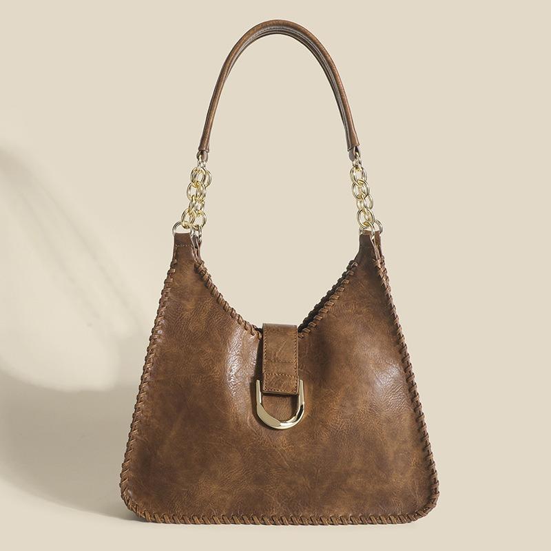 VIA ROMA Vrouwen Vintage Geweven Zachte Leren Schoudertas Onderarm All-in-one Forensentas Vrouwen Crossbody Tas One Size