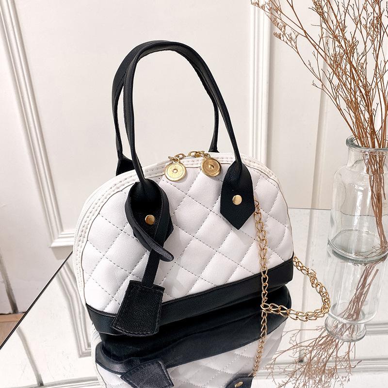 Exquisite handbag NO 1 Hoogwaardige klassieke effen schoudertas met textuur voor dames in een niche-crossbodytas, modieuze kleine vierkante tas wit/zwart