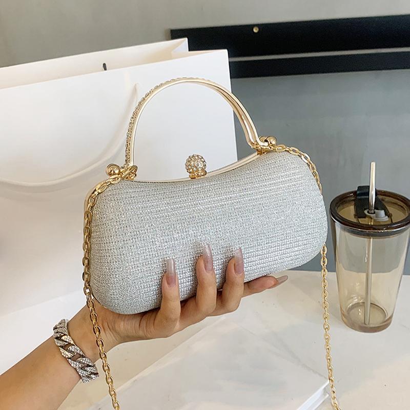 Colorful Bag Dinertas Glanzende mode handtas Een schouderketting Dames Crossbody tas 20x8x10cm zilver
