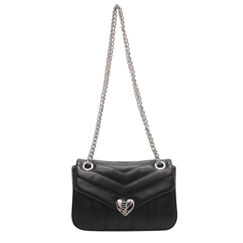 Fancy Lady Populaire keten kleine tas borduurwerk gestreepte schoudertas dames Koreaanse mode crossbody kleine vierkante tas one size zwart