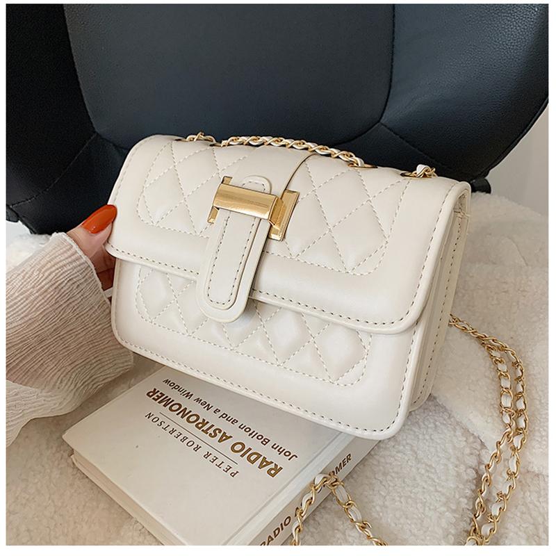 VIA ROMA Hoogwaardige tas, modieuze damestas, trendy Koreaanse versie, veelzijdige crossbody tas, modieuze handtas, kleine vierkante damestas one size wit
