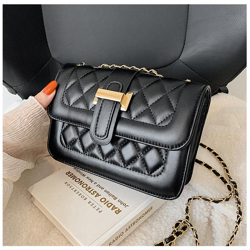 VIA ROMA Hoogwaardige tas, modieuze damestas, trendy Koreaanse versie, veelzijdige crossbody tas, modieuze handtas, kleine vierkante damestas one size zwart