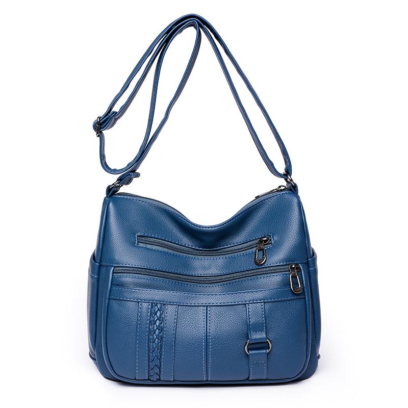 Your favorite bag Designer Multi-pocket Crossbody Schoudertas Voor Vrouwen 2023 SacHoge Kwaliteit Zacht Leer Luxe Portemonnees en Handtassen Damestas blauw