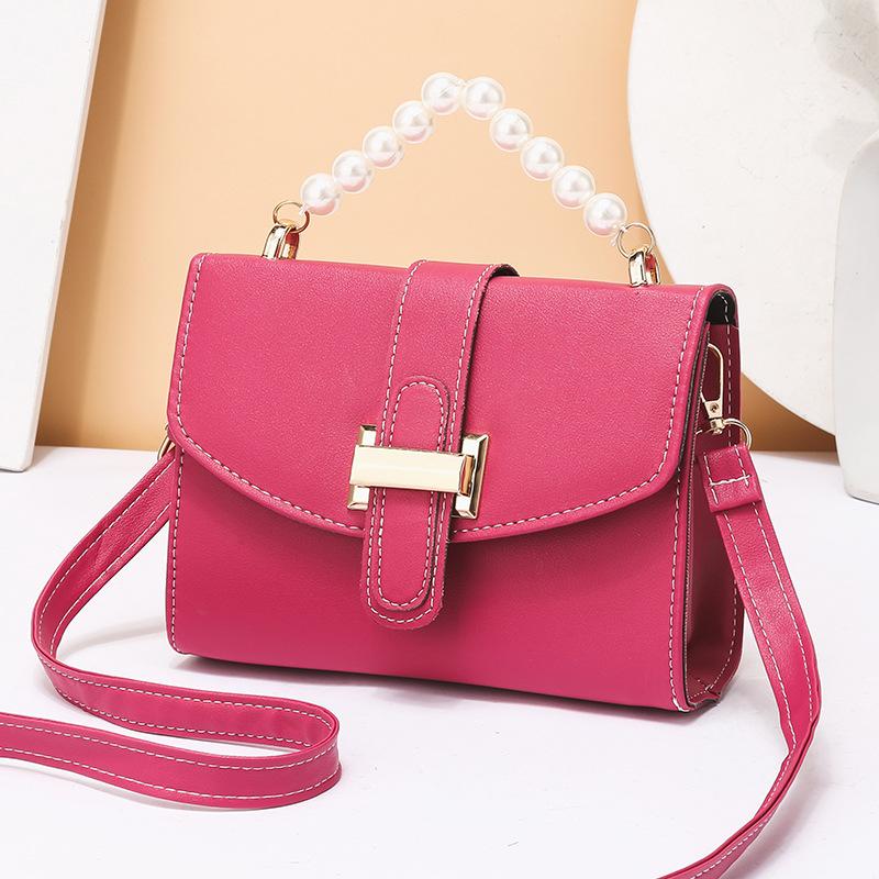 VIA ROMA Damestas Veelzijdige crossbodytas met één schouder Parel Handheld Eenvoudige kleine vierkante tas one size barbieroze kleur