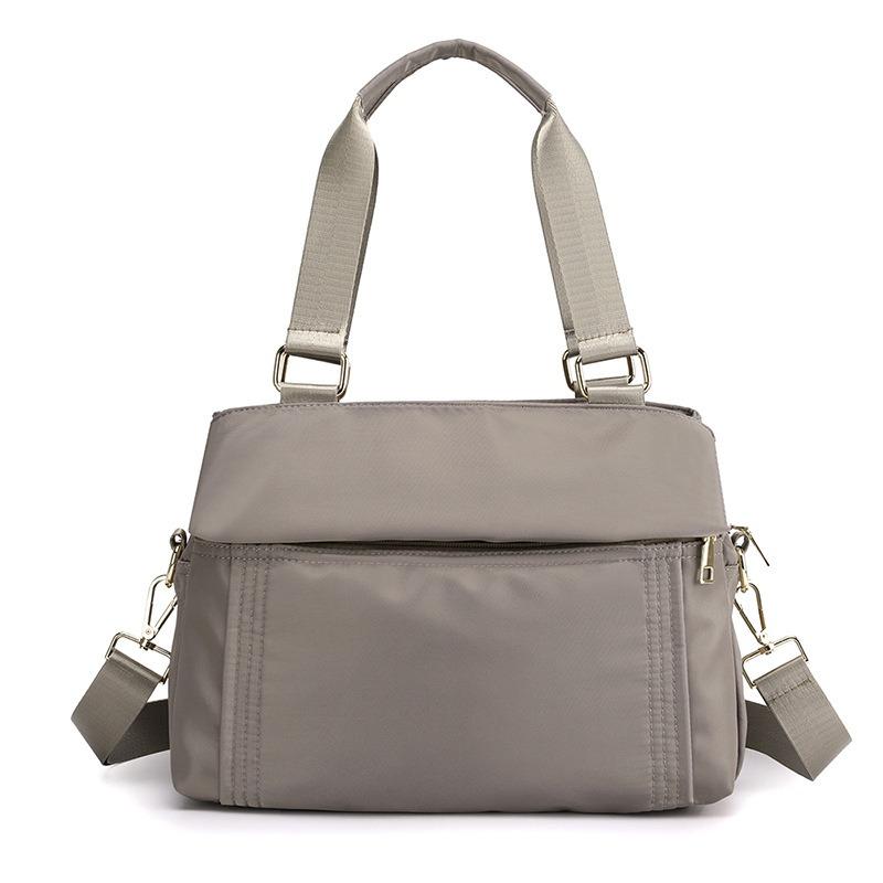 VIA ROMA Modehandtas Tas met grote capaciteit Dames Casual damestas Oxford stoffen schoudertas Meerlaagse crossbodytas One Size grijze kleur