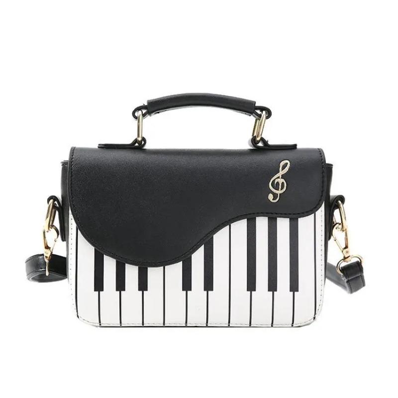 RUWB BAGS Mode Vrouwen Schoudertassen Piano Stijl Dames Tas PU Lederen Handtassen Casual Vrouwen Meisjes Tote tassen Billfold Portemonnee Flap Tas zwart