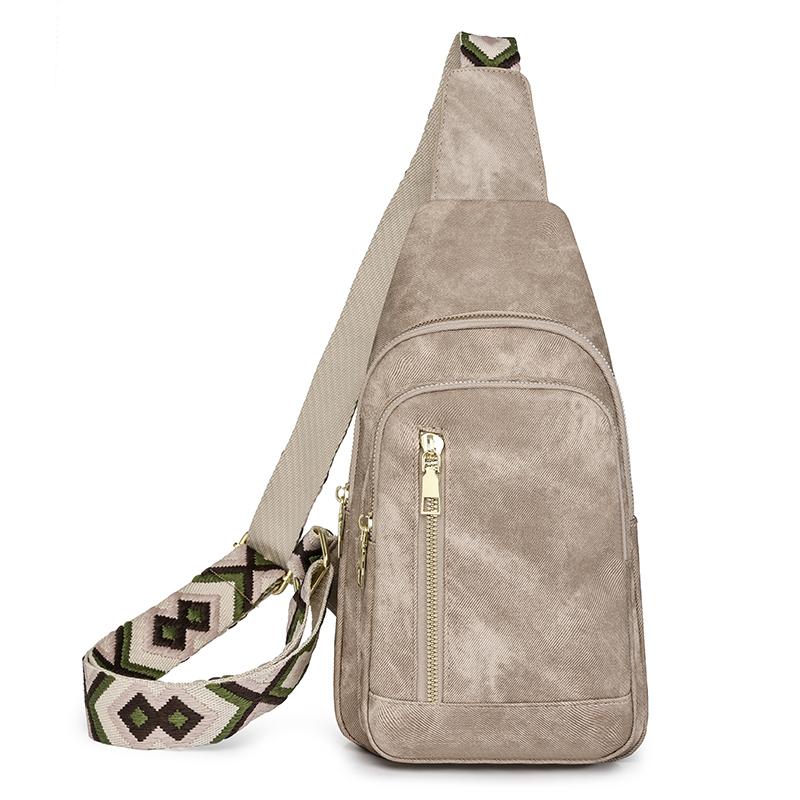 Kuluosidi Zachte leren borsttas Dames crossbody tas Waterafstotende schoudertas Mobiele telefoon tas Multi-pocket tas kaki