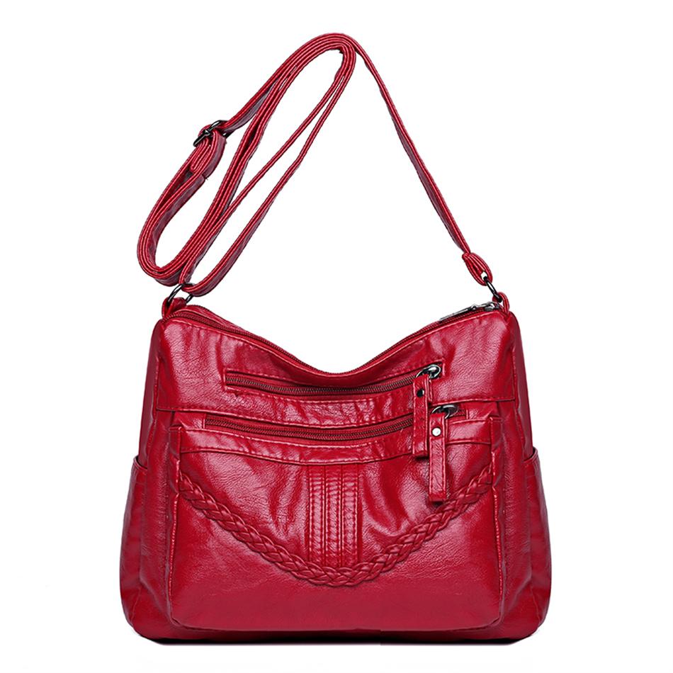 RUWB BAGS Zachte PU leren portemonnees en handtassen 2024 Hoge kwaliteit dames messenger bag Designer dames crossbody schoudertassen rood